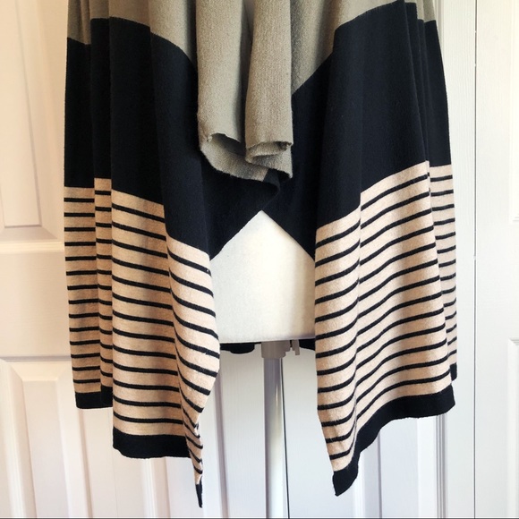 Staccato Color Blocked Stripe Open Front Cardigan Sweater - Picture 6 of 14
